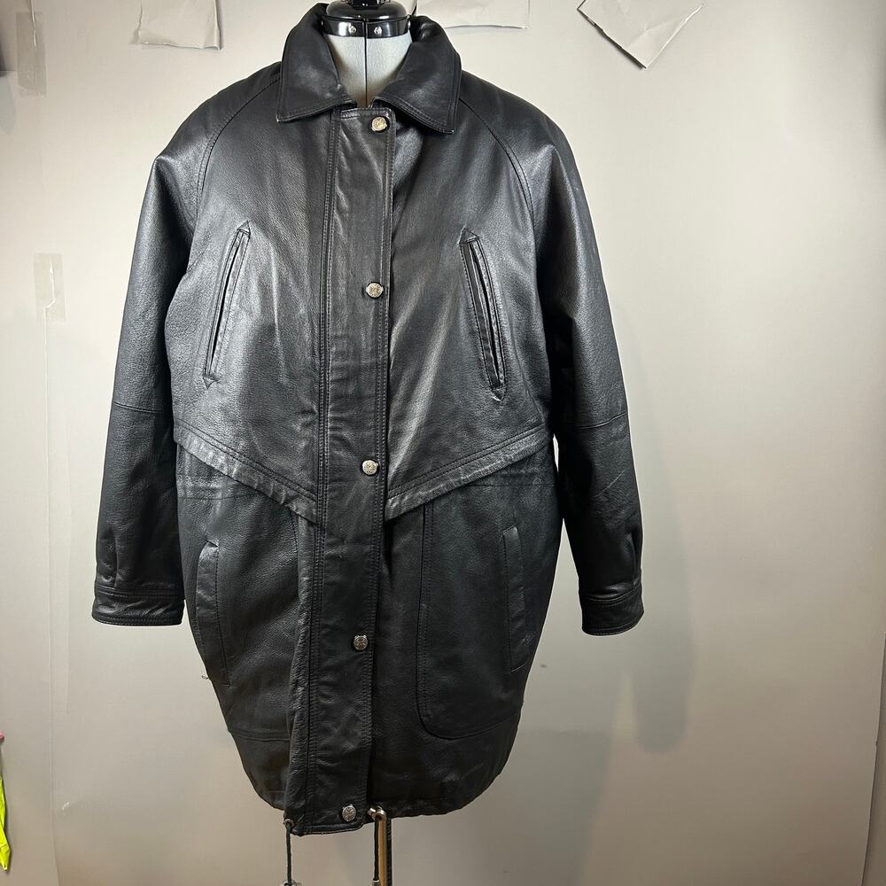 Leather Limited Black Leather Coat Thermolite Insulated Long Jacket L